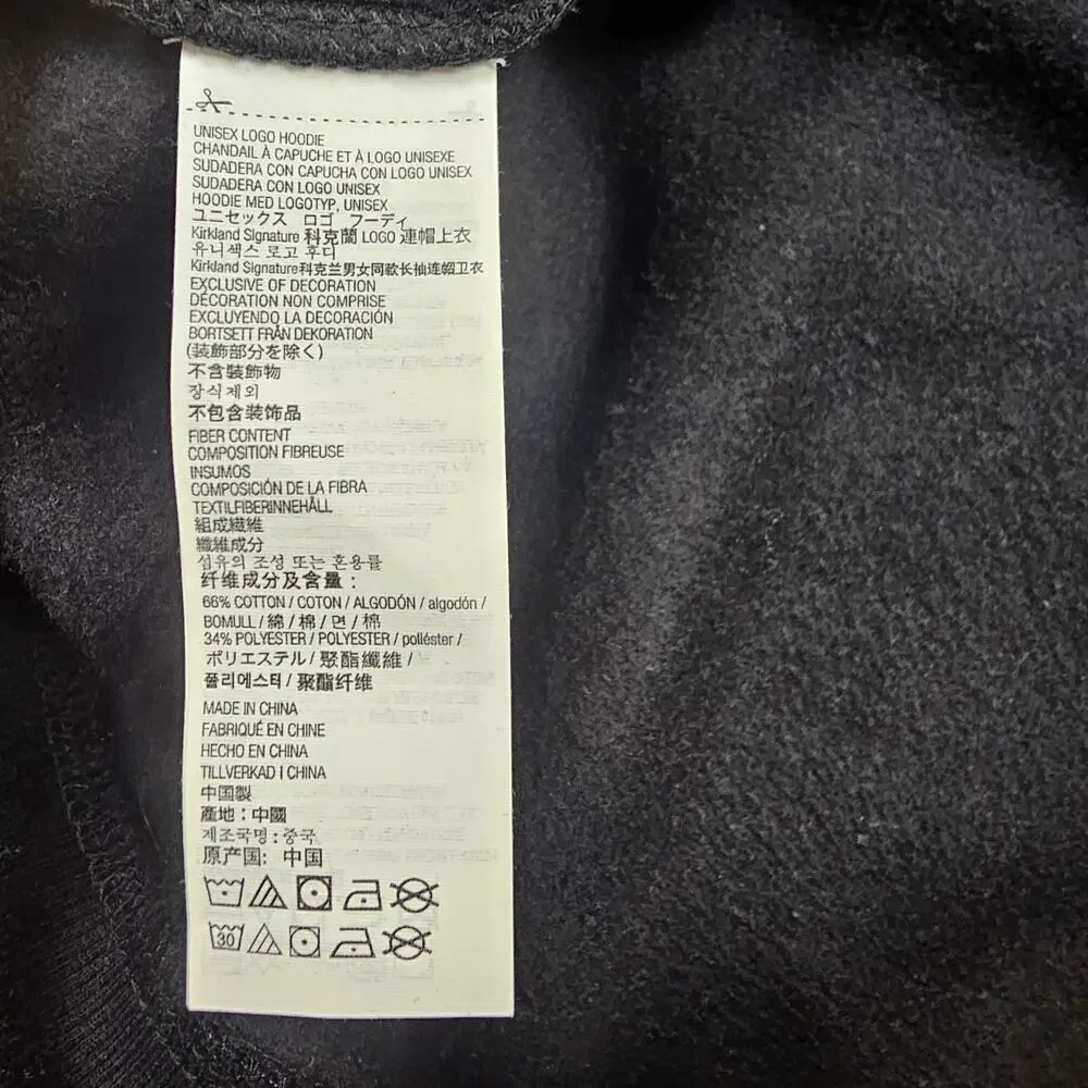 COSTCO Wholesale Logo Hoodie Mens XL Black Pullover Sweater Embroidered Graphic